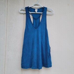 we the free strappy front sleeveless top blue womens size small